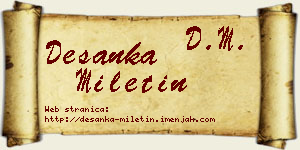 Desanka Miletin vizit kartica